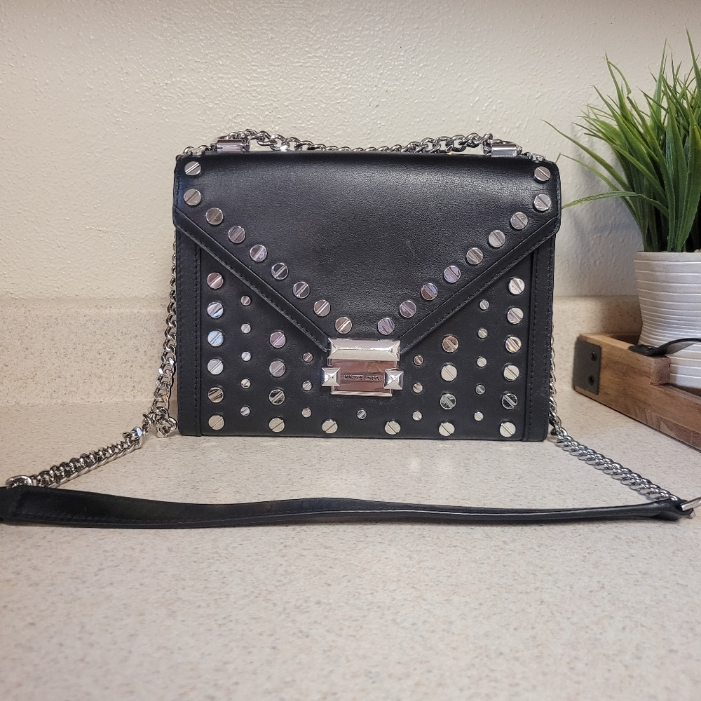 Michael Kors Black Studded Crossbody Bag